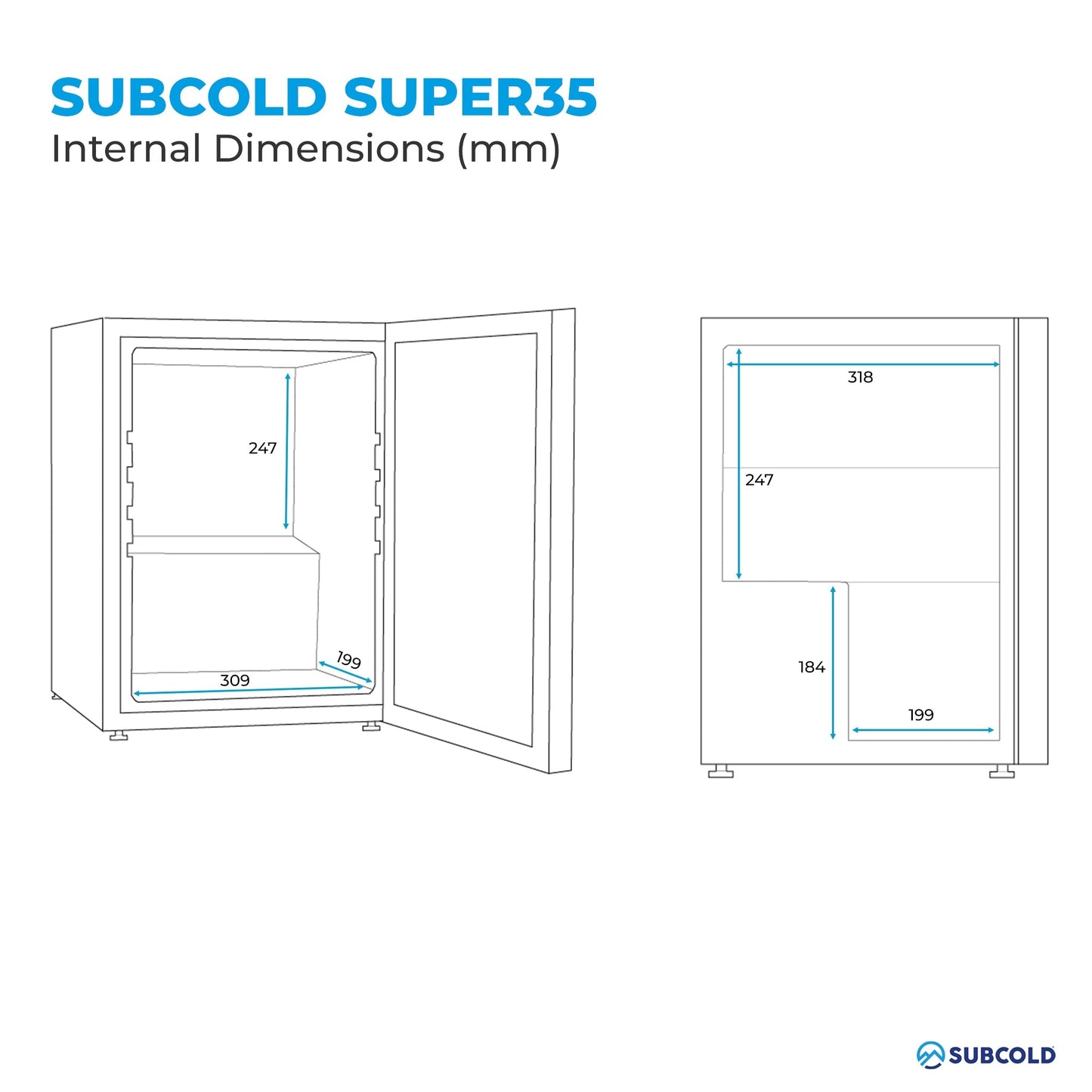 Subcold Super 35 LED Beer Fridge - Black