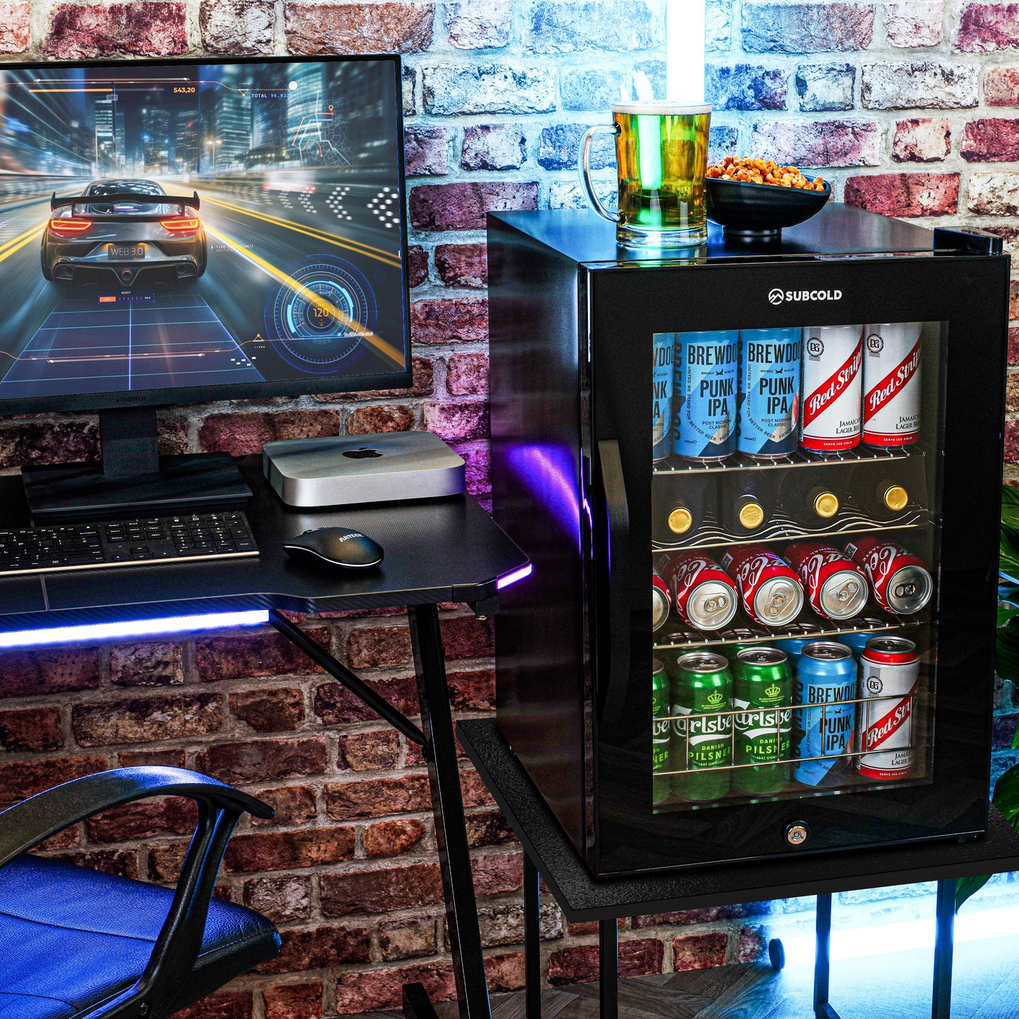 Subcold Ace 65 LED Touch Control Beer Fridge - Black