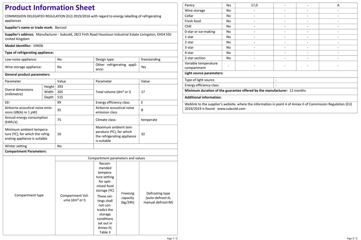 Barcool Vino6 Wine Cooler